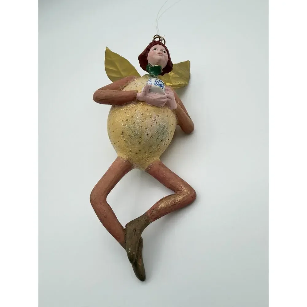 Dept 56 Tutti Frutti Lemon Fairy Christmas Ornament Patience Brewster 5.5”